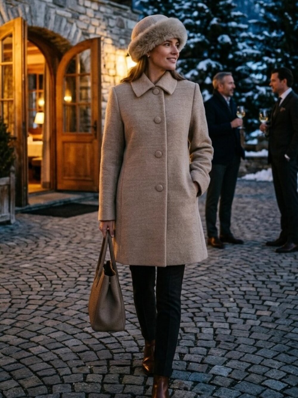 ALL ALPACA Alessia Arena Baby Alpaca And Wool Blend Jacket And Hat Size S